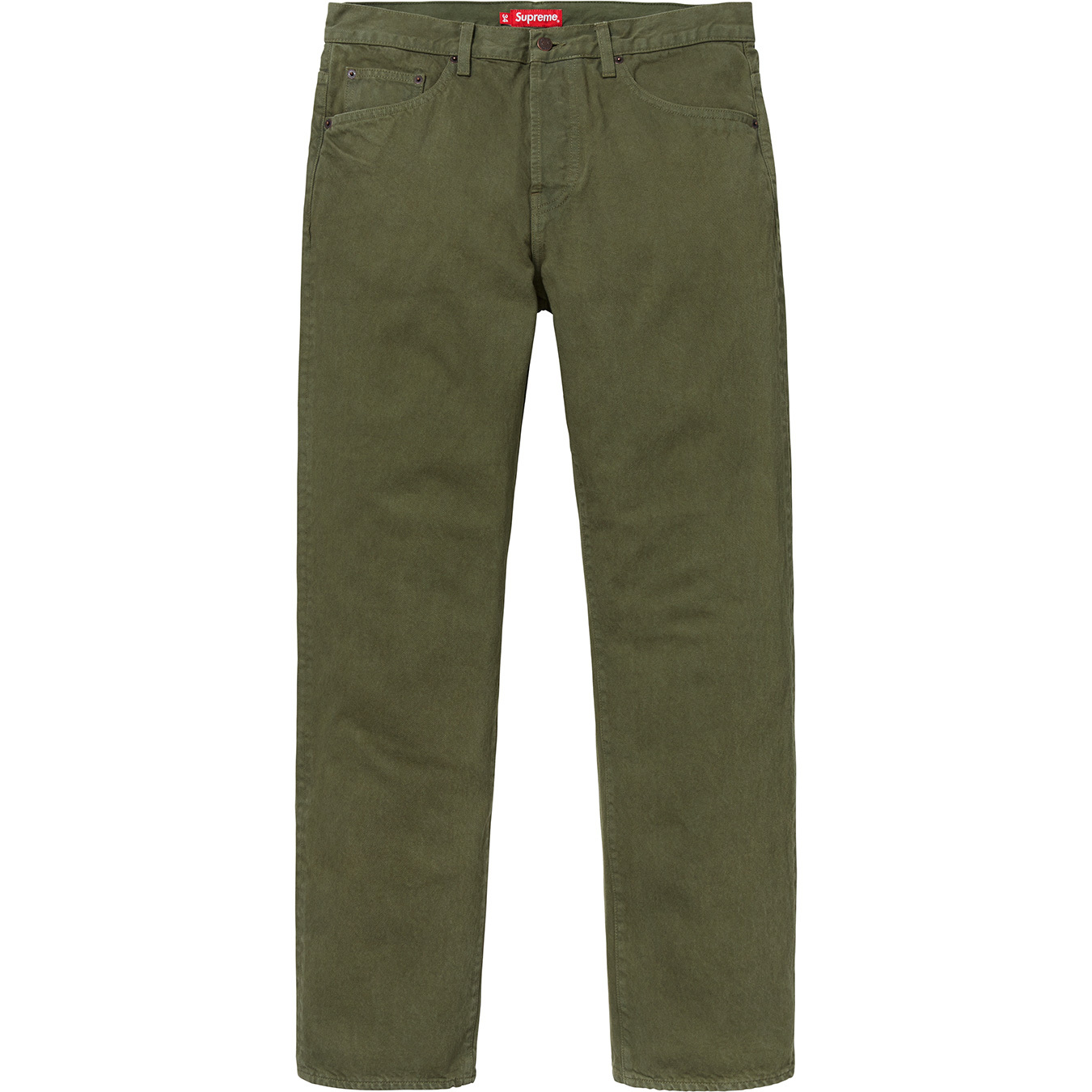 Buy Supreme Washed Regular FW18 Jean Washed Olive - Novelship